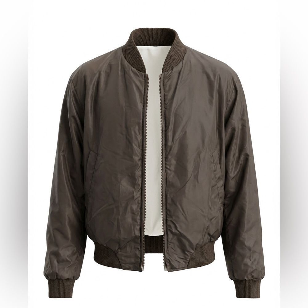 BUD BERMA MENS VINTAGE BROWN FLIGHT JACKET SIZE 40 REVERSIBLE